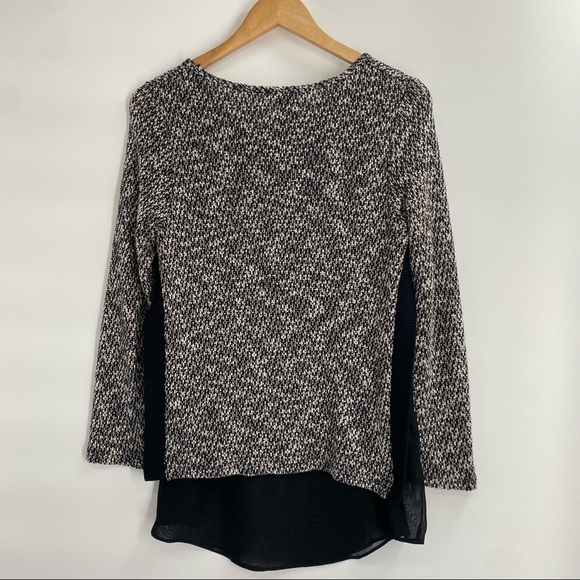 Bar Ill Marled Knit Top Over Sheer Lining Medium - Picture 5 of 10
